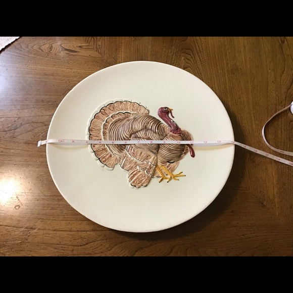 X-TRA Large COLLECTIBLE Plate TURKEY PLATE 14” - Picture 4 of 8